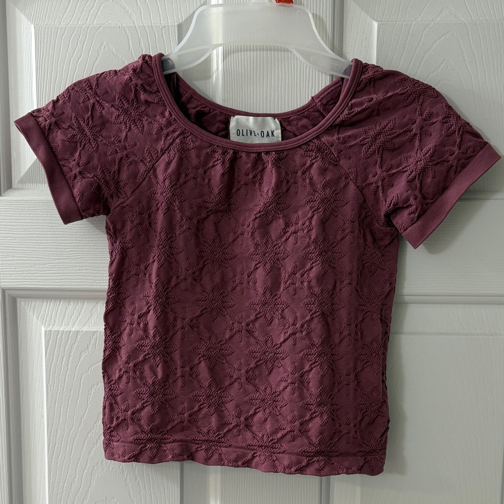 Olive & Oak Kids Short Sleeve Purple Textured Tee